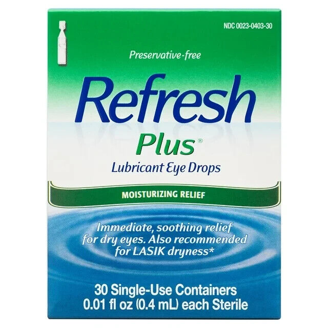 Refresh Plus Lubricant Eye Drops Preservative-Free, 30 Ct Pack 2 Exp 1, 3/2024 - GOODSZON Discount Store