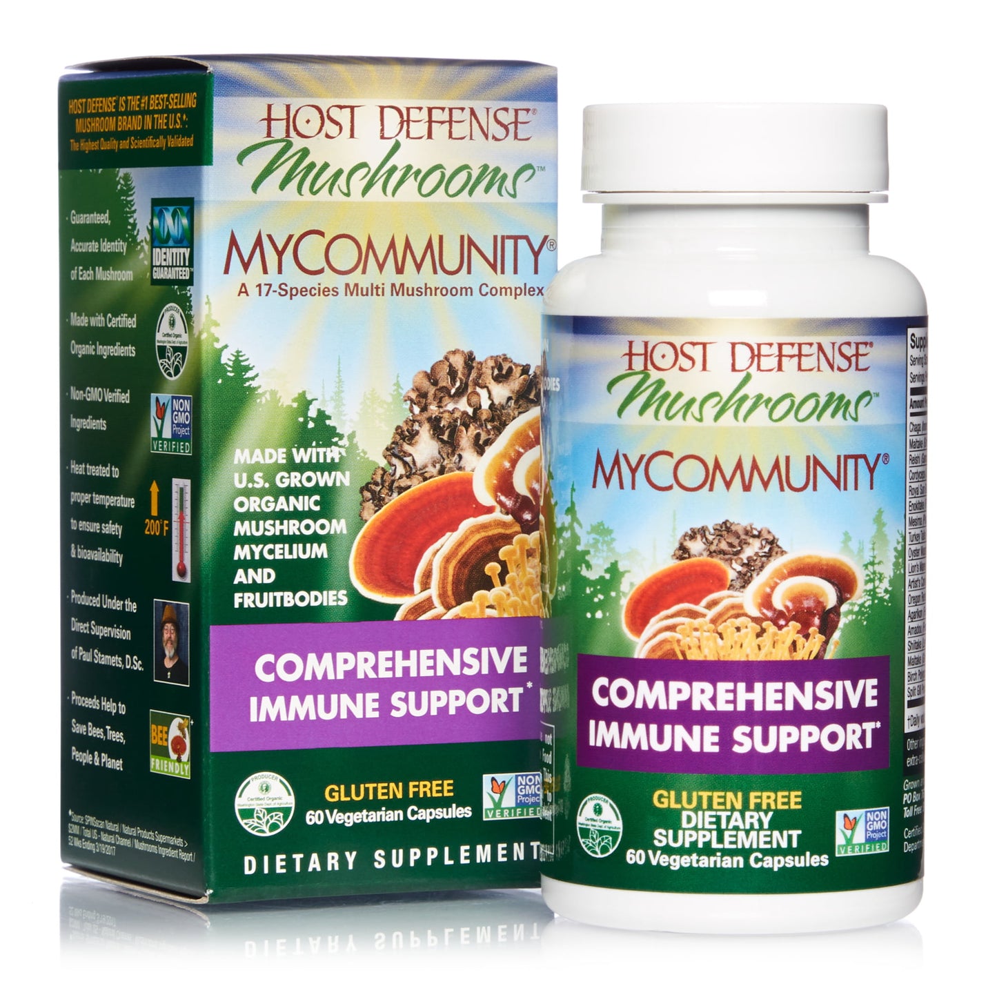 Host Defense, MyCommunity Capsules, Advanced Immune Support, Mushroom Supplement with Lion’s Mane, Reishi, Vegan, Organic, 60 Capsules (30 Servings) - GOODSZON Discount Store