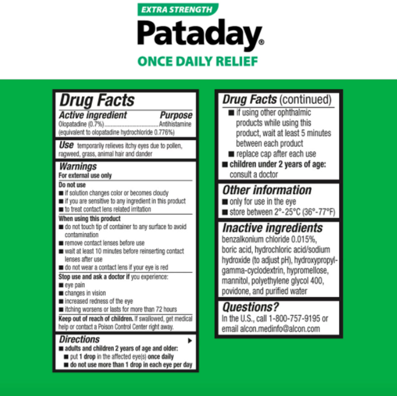 Pataday Once Daily Extra Strength Eye Care Allergy Relief Eye Drops, Twin Pack - GOODSZON Discount Store