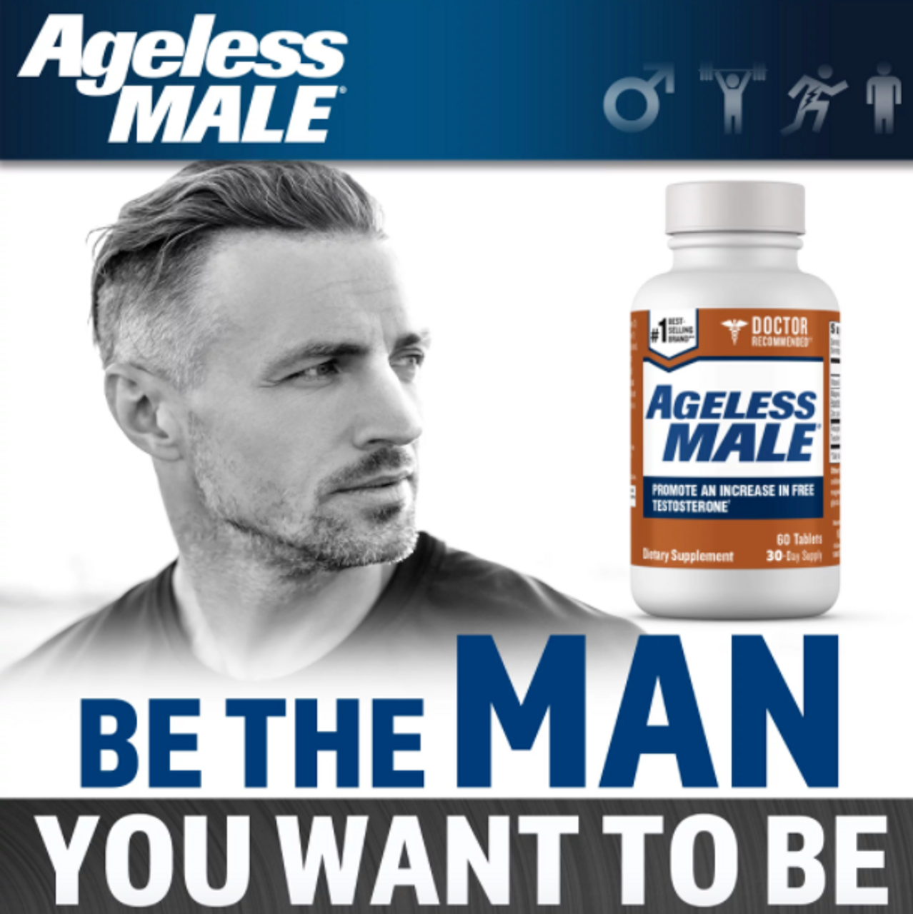 Ageless Male Free Testosterone Booster for Men – Doctor Recommended. Promote Lean Muscle Mass, Muscle Endurance, Libido and Energy. Safe & Effective, No Caffeine, 60 Ct - GOODSZON Discount Store