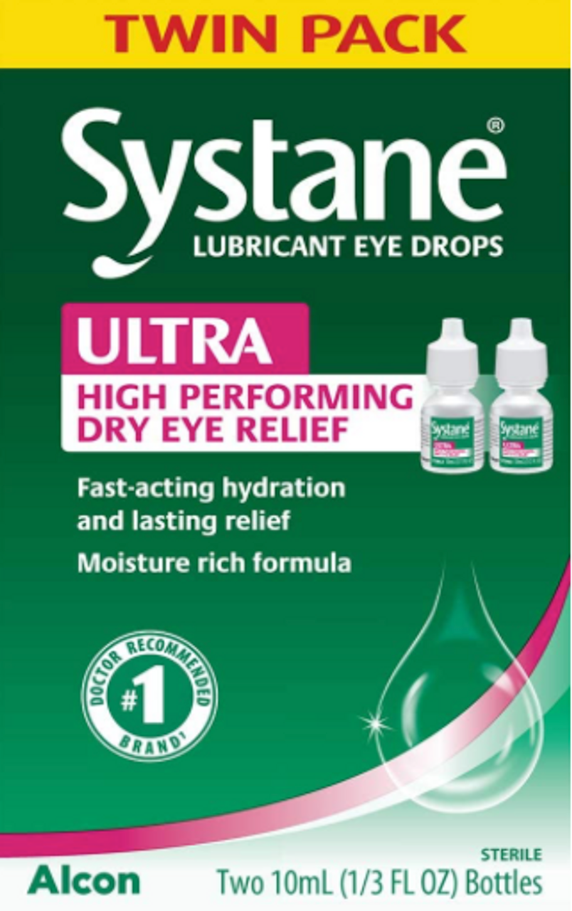 Systane Ultra Lubricant Eye Drops, Artificial Tears For Dry Eye, Twin Pack, 10-Ml Each - GOODSZON Discount Store