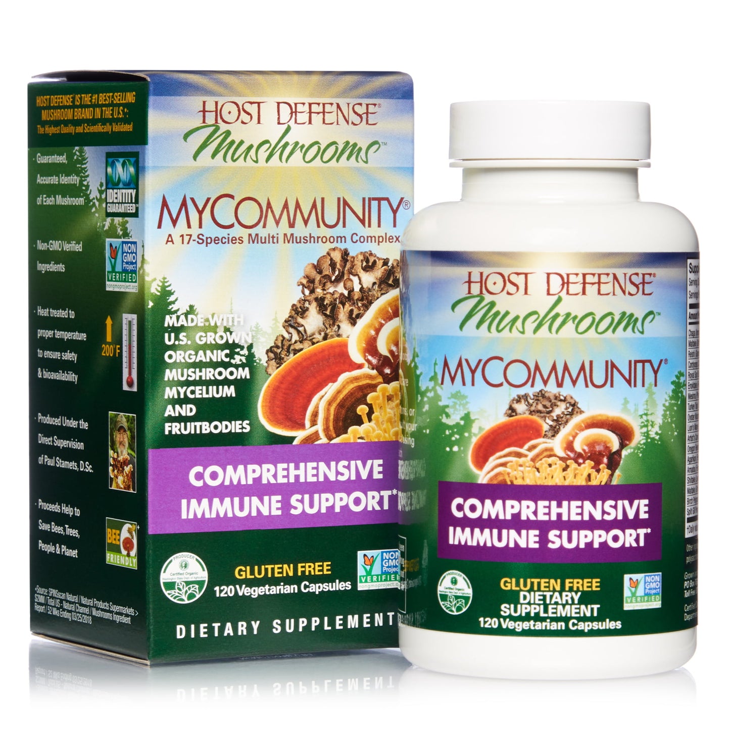 Host Defense, MyCommunity Capsules, Advanced Immune Support, Mushroom Supplement with Lion’s Mane, Reishi, Vegan, Organic, 120 Capsules (60 Servings) - GOODSZON Discount Store