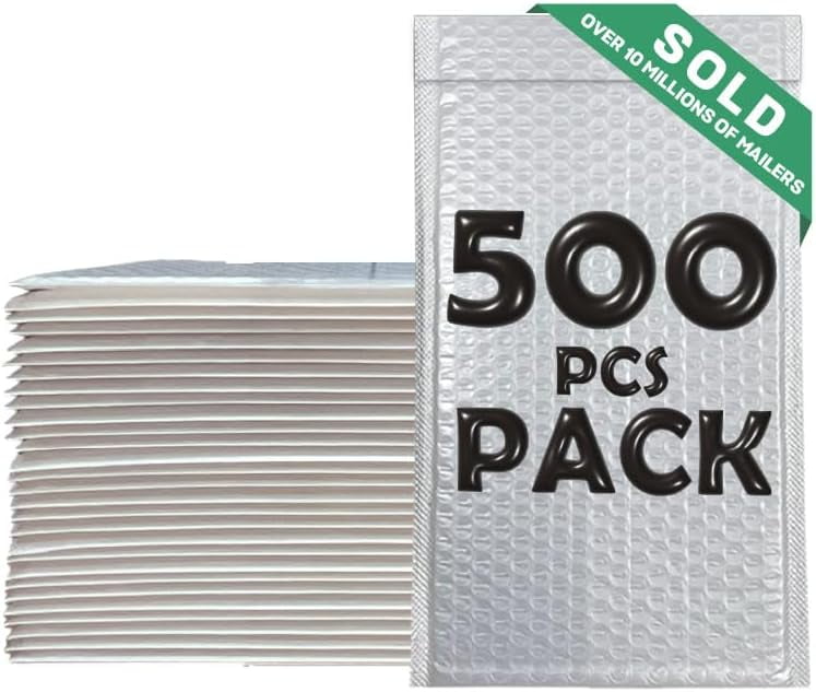 500 Pack White Bubble Mailers 6x10 Inch, Small Shipping Envelopes#0 Thick Bubble Padded Mailer Strong Adhesion Padded Envelopes for Mailing Jewelry,Makeup - GOODSZON Discount Store