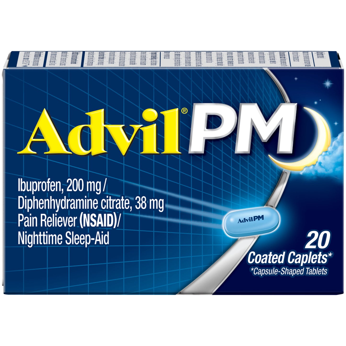 Advil PM Ibuprofen Sleep Aid Pain and Headache Reliever, 200 Mg Coated Caplets, 20 Count - GOODSZON Discount Store