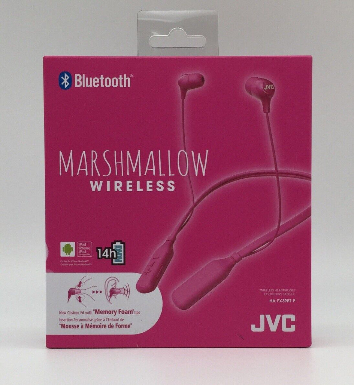 JVC HAFX39BTP Marshmallow Wireless Inner Ear Headphones PINK - GOODSZON Discount Store