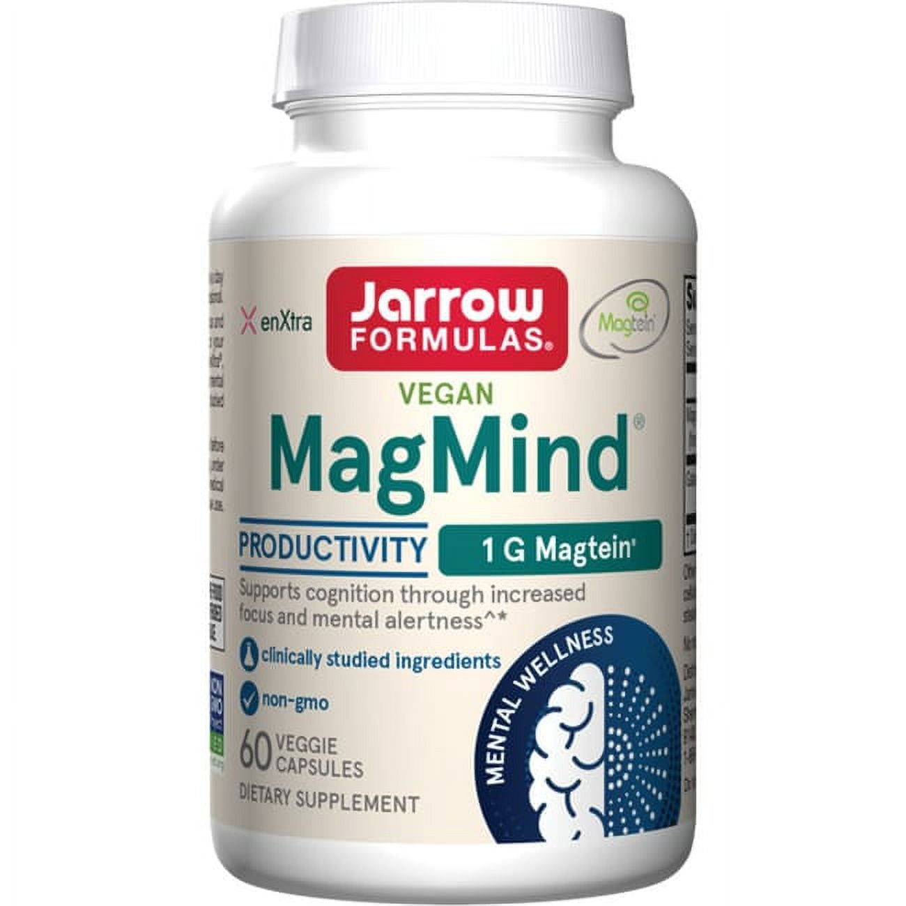 Jarrow Formulas Vegan MagMind, Productivity, 60 Veggie Capsules - GOODSZON Discount Store