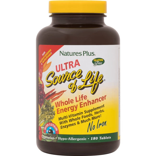 Nature's Plus - Ultra Source Of Life With Lutein No Iron - 180 Tablets - GOODSZON Discount Store