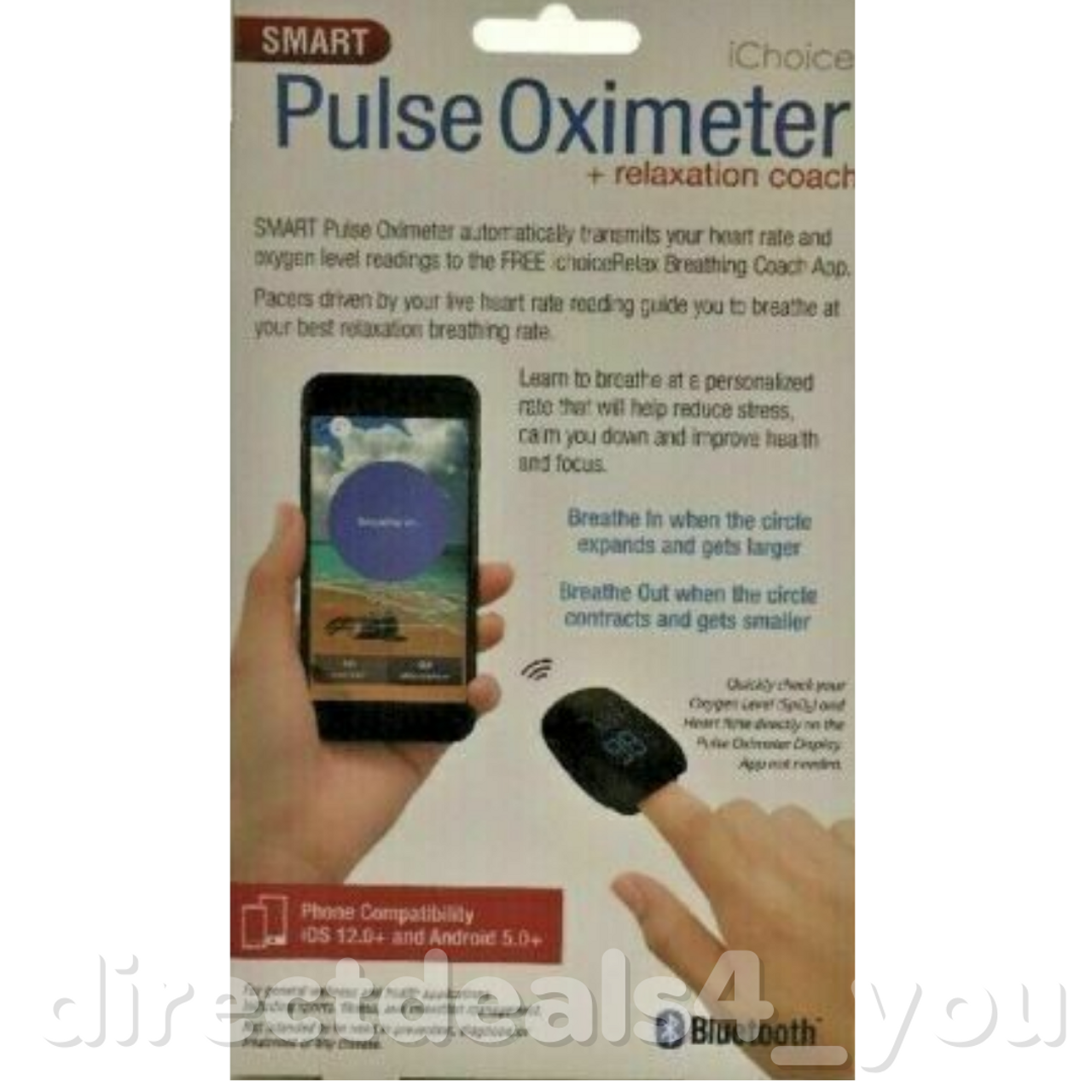 Smart Pulse Oximeter With Relaxation Coach Bluetooth Reduce Anxiety & Stress - GOODSZON Discount Store