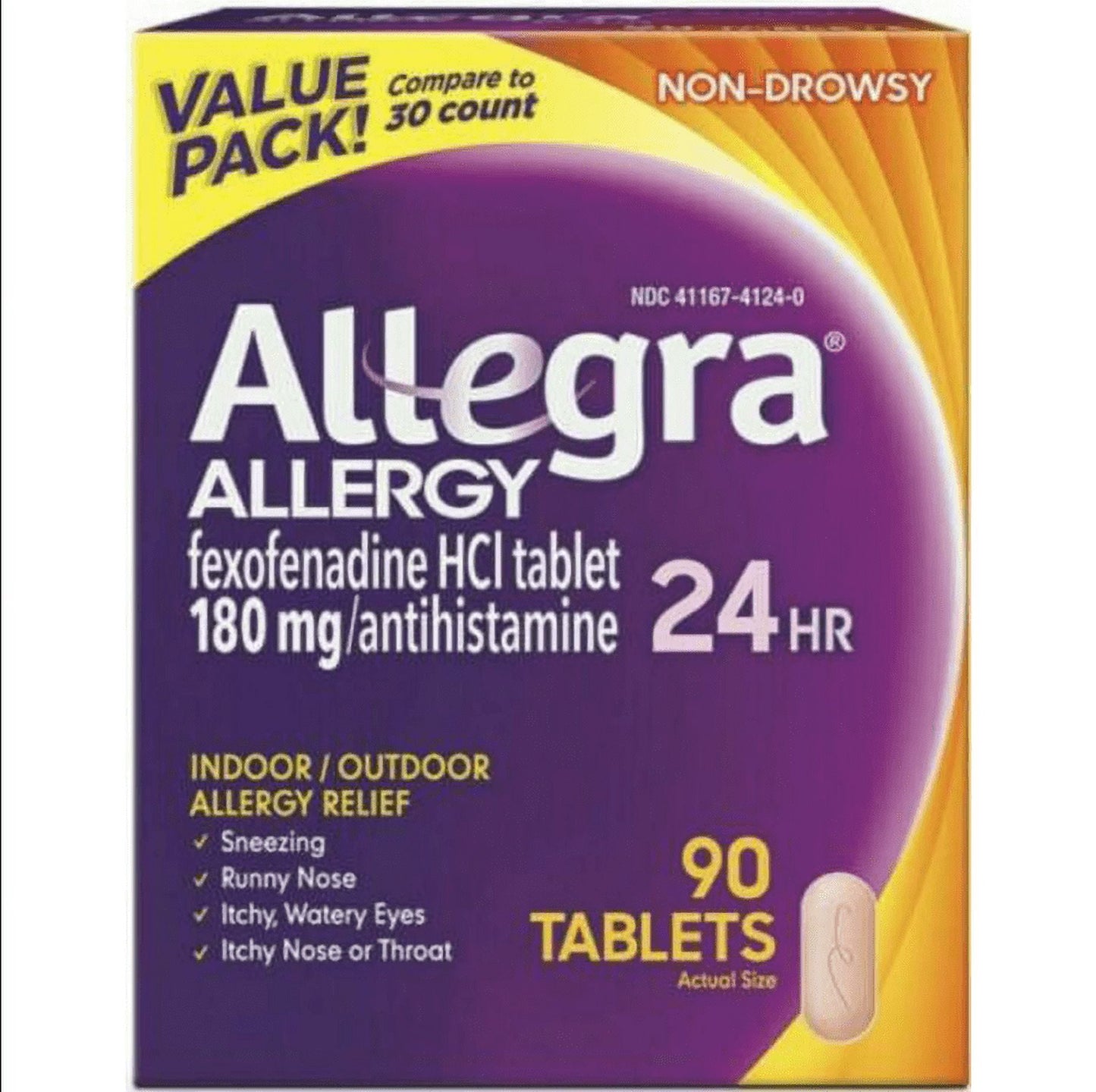 Allergy 24 HR Relief Non-Drowsy 180mg 90 tablets - GOODSZON Discount Store