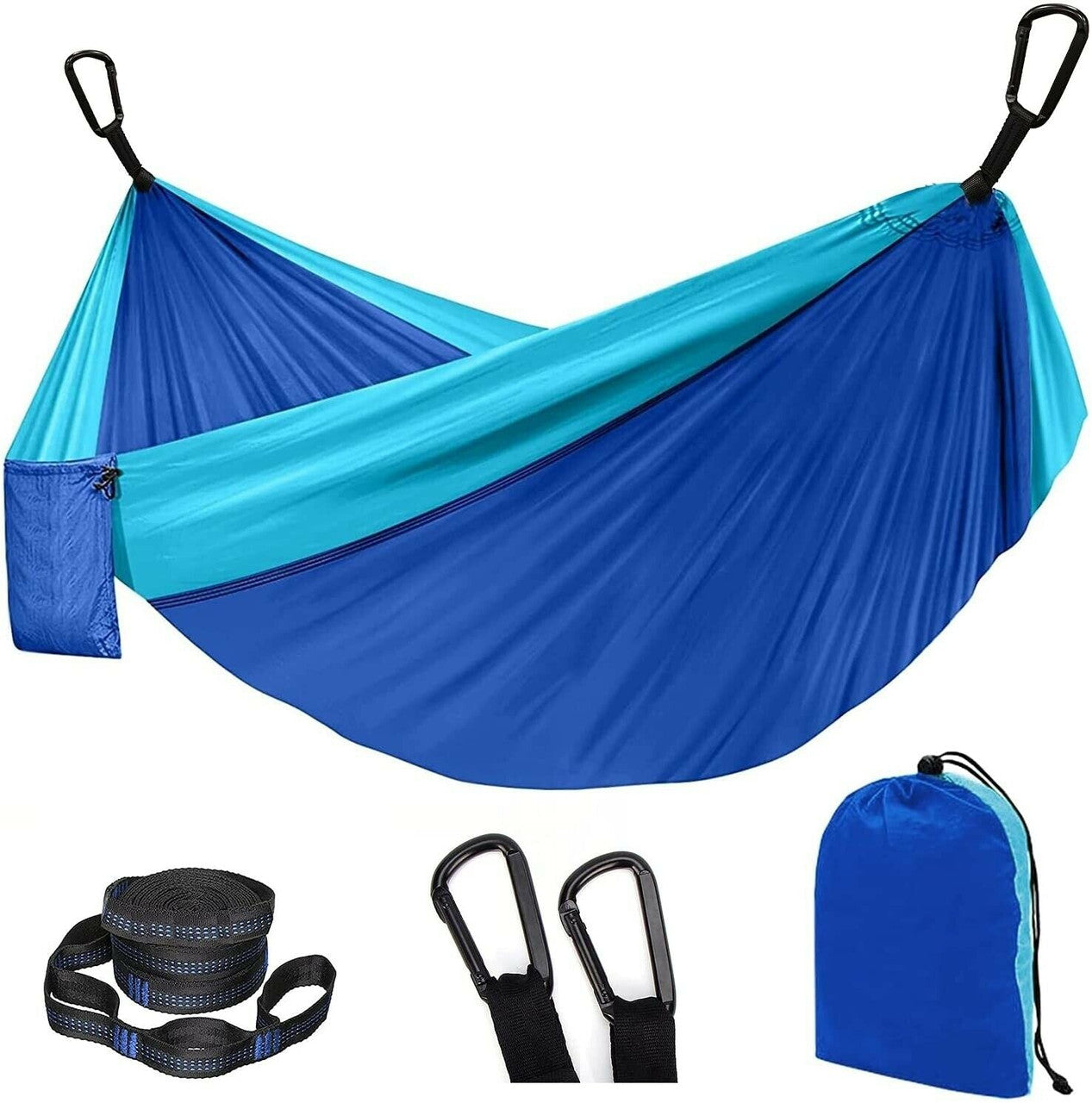 Heavy Duty Double Travel Camping Hammocks Portable 2 Tree Straps Nylon 400 lbs - GOODSZON Discount Store