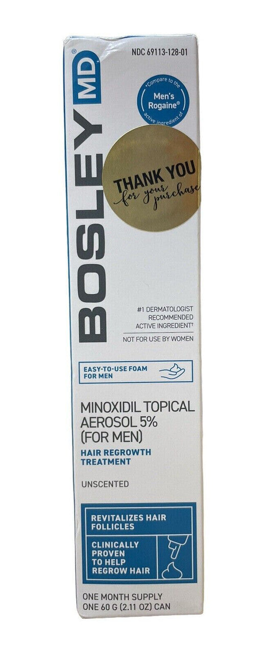 Bosley MD Men's Extra Strength Minoxidil 5% Topical Foam 2oz Exp 07/2023 Pack 2 - GOODSZON Discount Store