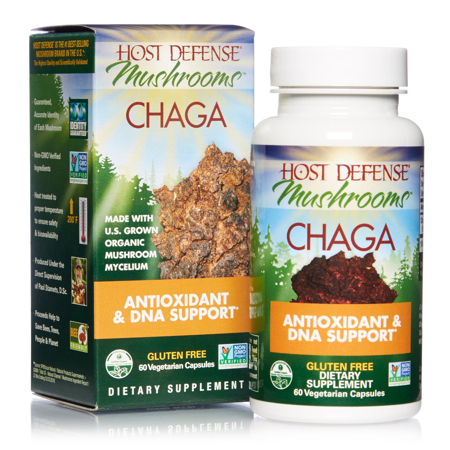 Host Defense, Chaga Capsules, Antioxidant and DNA Support, Daily Mushroom Supplement, Vegan, Organic, 60 Capsules (30 Servings) - GOODSZON Discount Store