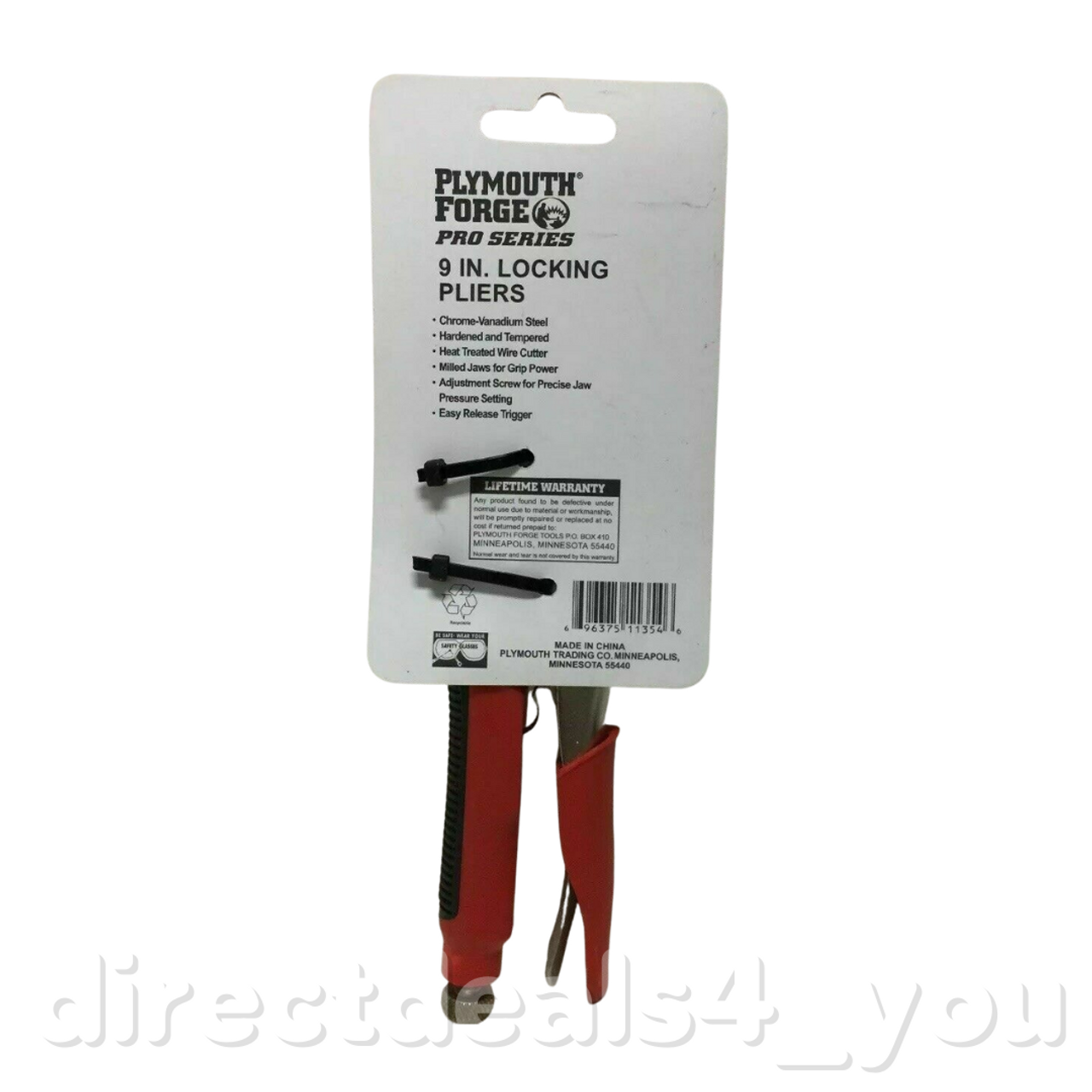 Plymouth Forge Locking Pliers Milled Jaws Steel Pro Series 9in Pack of 3 - GOODSZON Discount Store