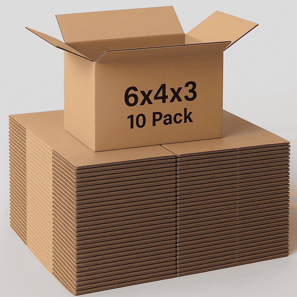 10 Pack 6x4x3 Inch Corrugated Boxes Mailer – Corrugated Cardboard Mailer Shipping Boxes, Small Mailing Packing Boxes for Shipping, Packing, Storage - GOODSZON Discount Store