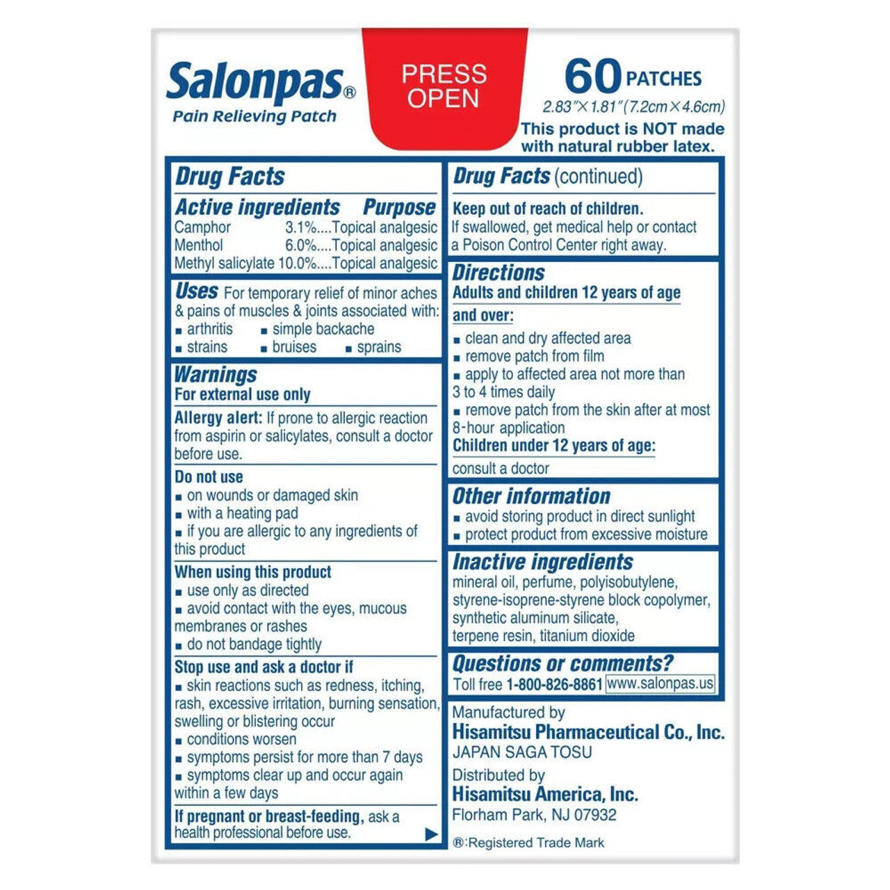 Salonpas Pain Relieving Patch 60 pc Exp 2025 - GOODSZON Discount Store