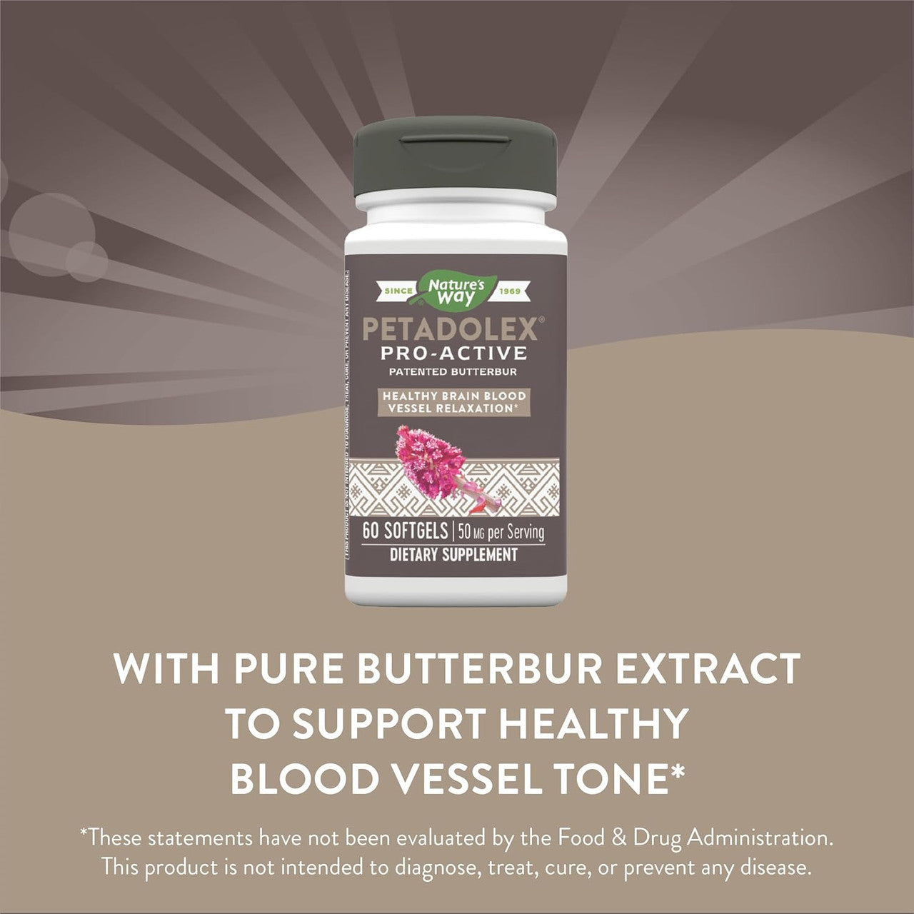 Nature's Way Petadolex Pro-Active, Blood Vessel Health and Relaxation in the Brain with Patented Butterbur*, 60 Softgels - GOODSZON Discount Store