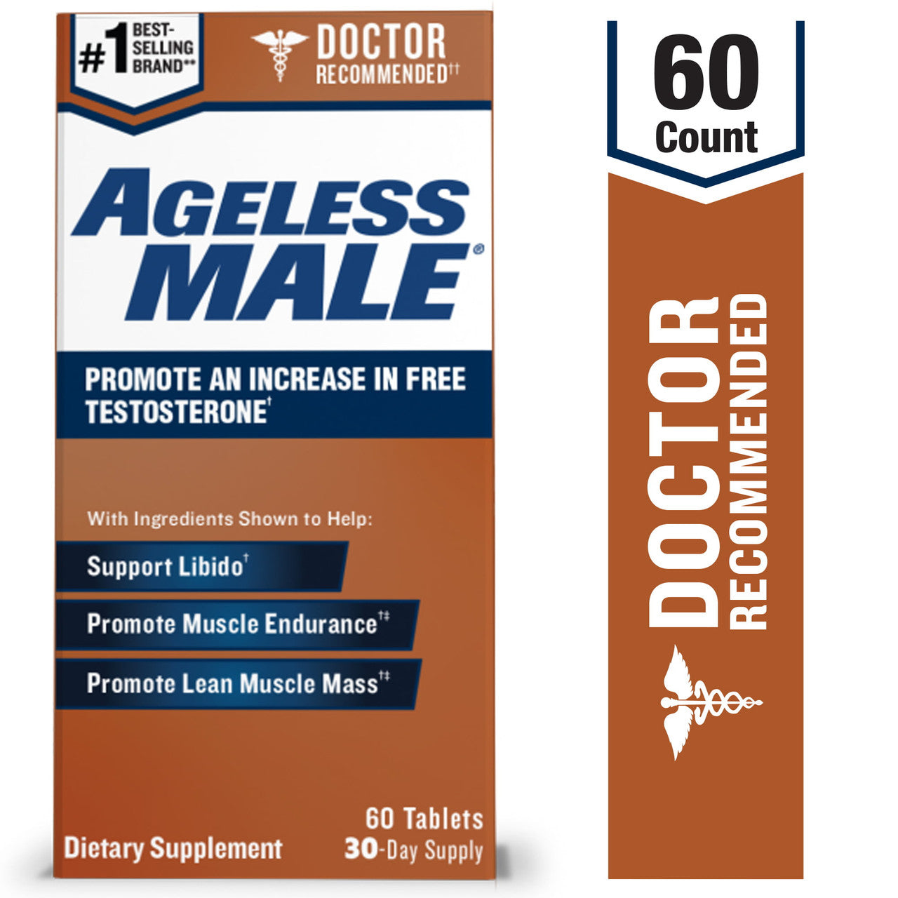 Ageless Male Free Testosterone Booster for Men – Doctor Recommended. Promote Lean Muscle Mass, Muscle Endurance, Libido and Energy. Safe & Effective, No Caffeine, 60 Ct - GOODSZON Discount Store