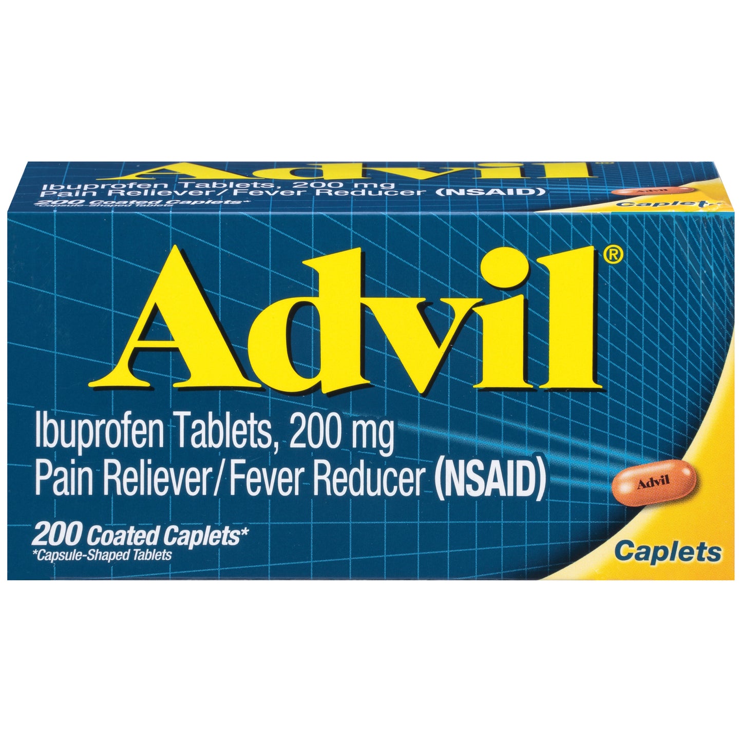 Advil Pain Reliever and Fever Reducer, Ibuprofen 200Mg for Pain Relief - 200 Coated Caplets - GOODSZON Discount Store