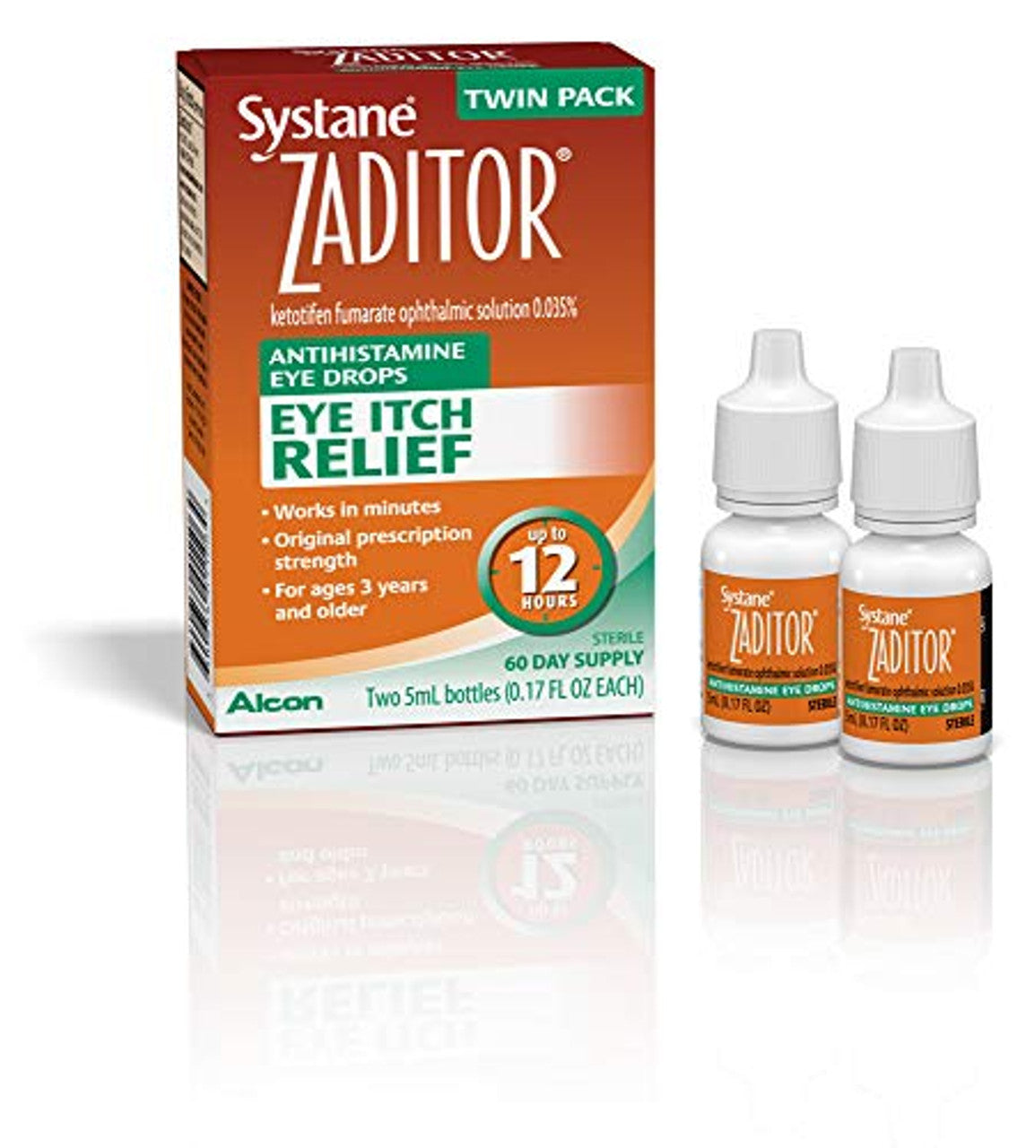 Zaditor Antihistamine Eye Drops, Twin Pack, 5-mL Each - GOODSZON Discount Store