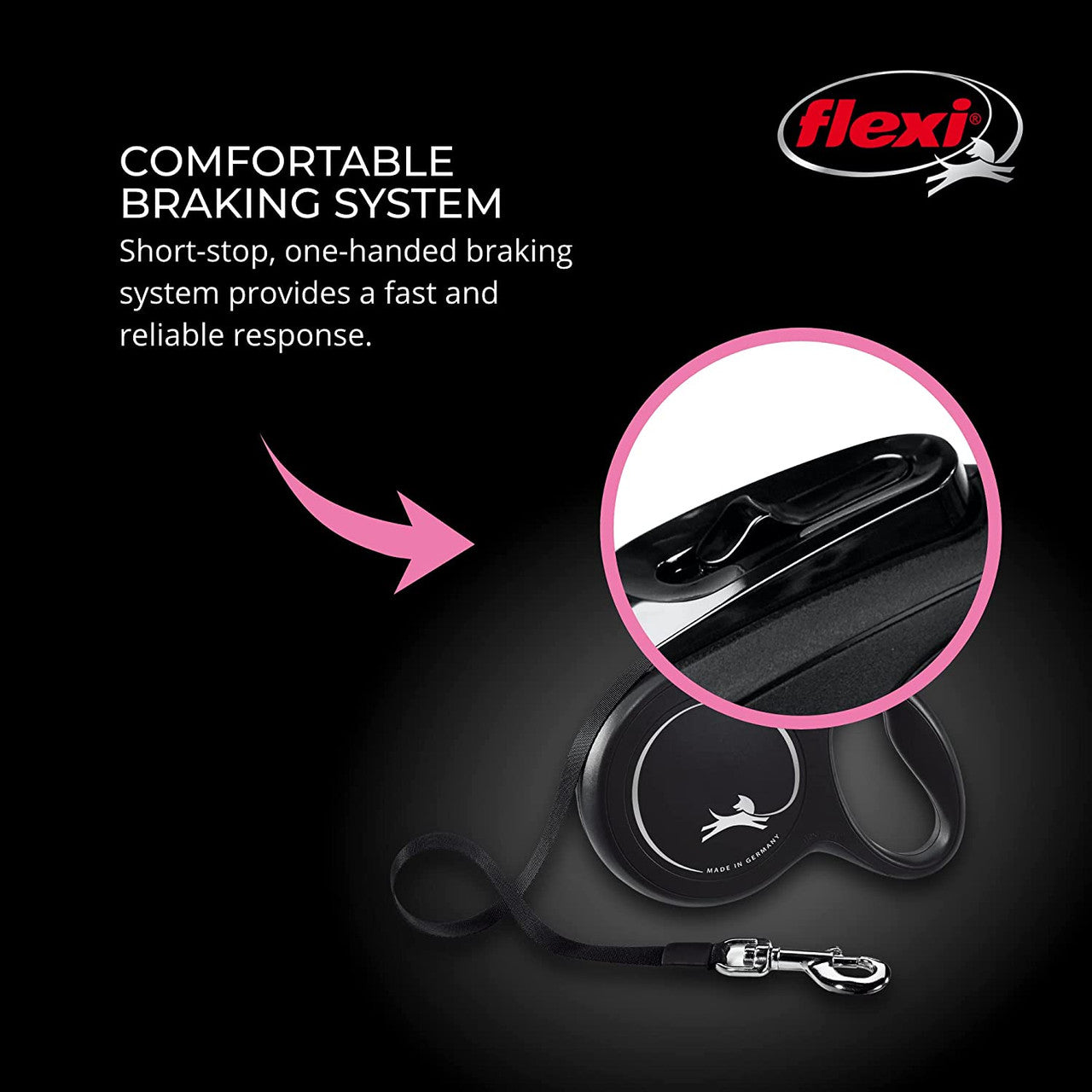 Flexi FL10477 16 ft. Classic Retractable Cord Leash 10739, Black - Medium - GOODSZON Discount Store