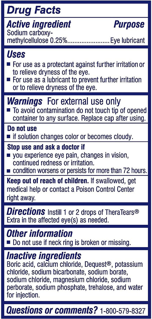TheraTears Eye Drops, Extra Moisturizing Eye Drops, 0.5 fl oz, 2 Pack - GOODSZON Discount Store