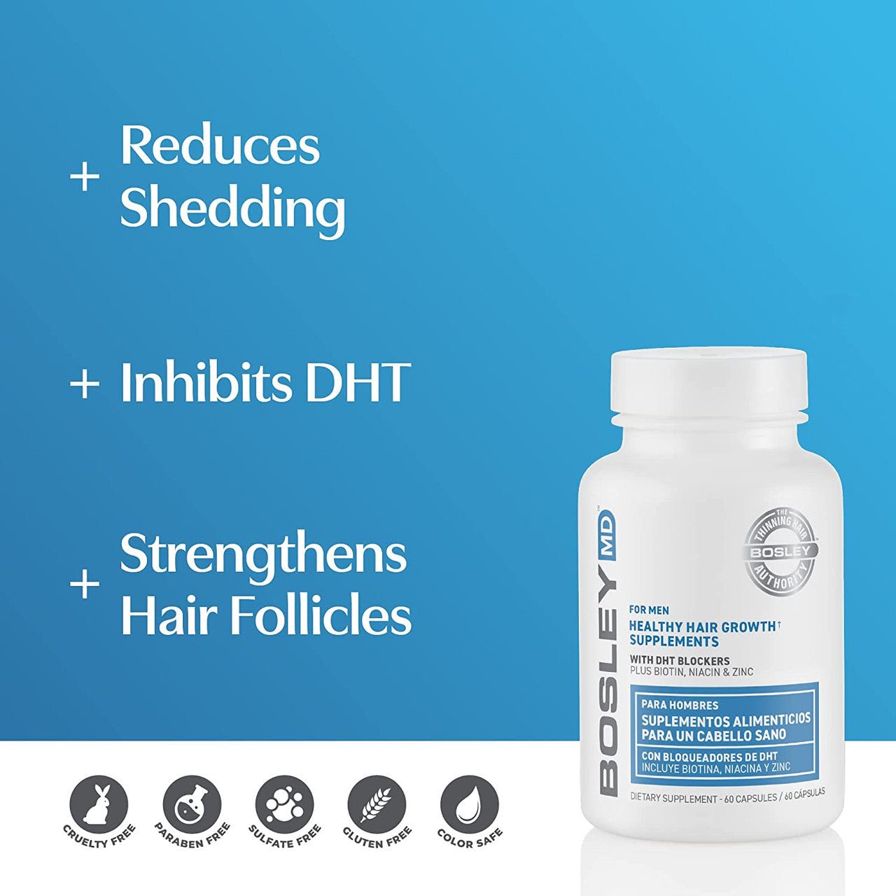 Bosley MD Men's Healthy Hair Growth Supplements - GOODSZON Discount Store