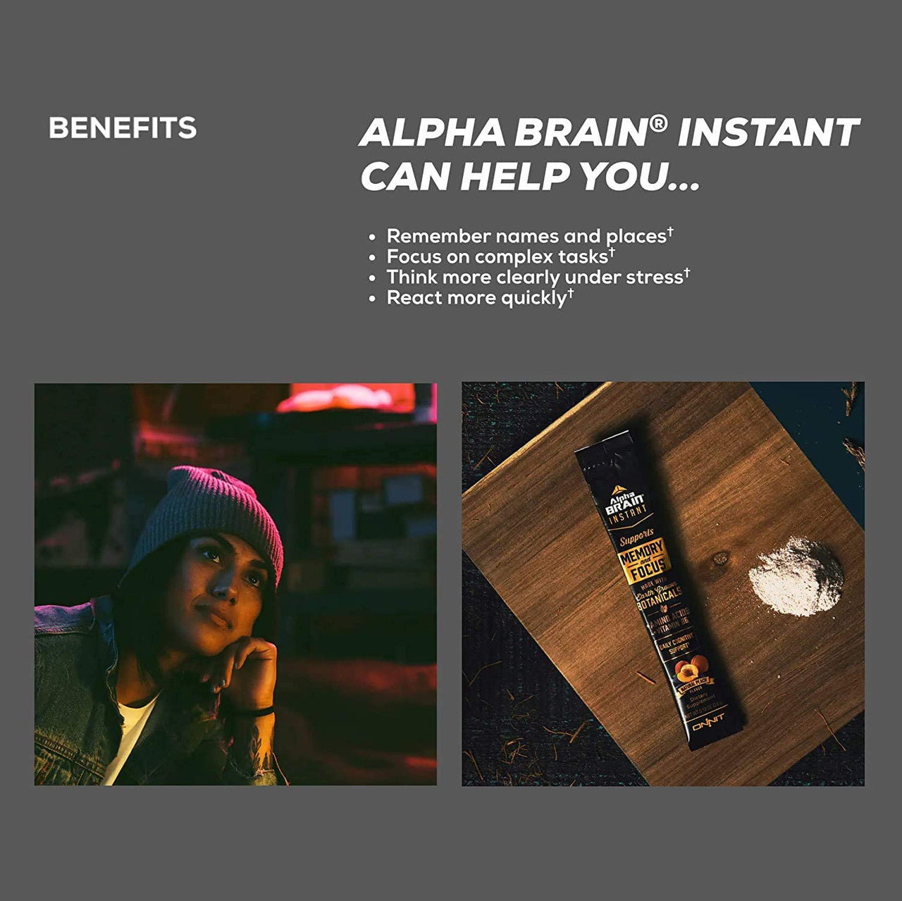 Alpha Brain Instant, Memory & Focus, Peach, 30 Packets, 0.13 oz (3.6 g) Each, Onnit - GOODSZON Discount Store