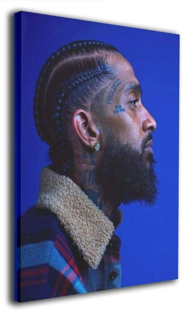 Sadfqw Nipsey-Hussle Modern Framed Wall Art Giclee Wall Decor On Canvas 16 x 24" - GOODSZON Discount Store