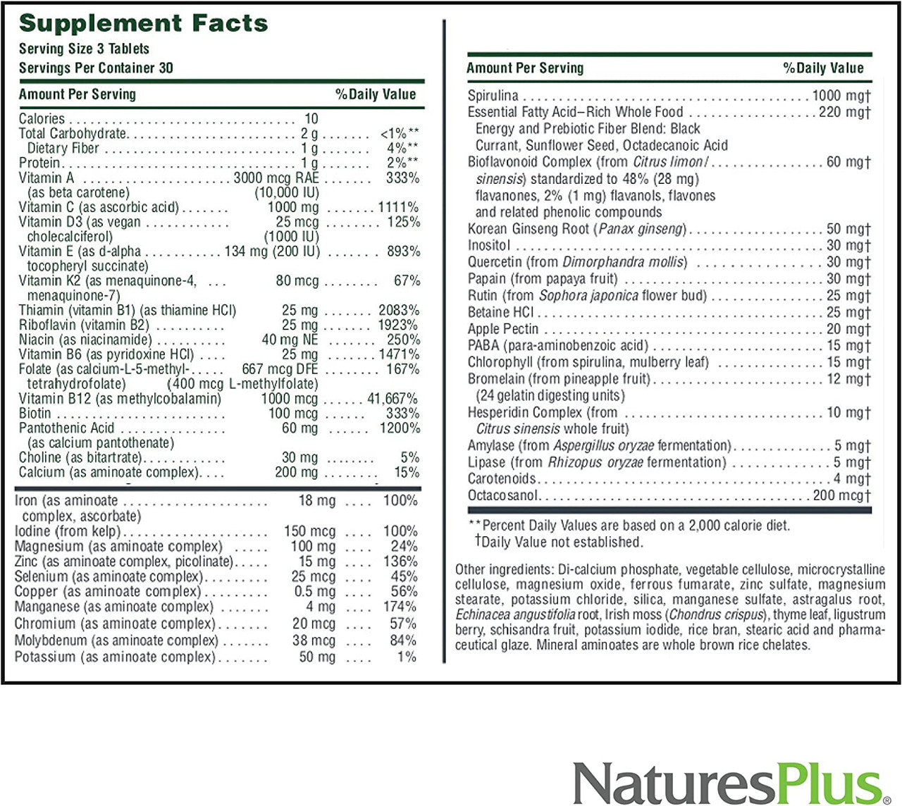 Nature's Plus Source Of Life Multi-Vitamin & Mineral 90 Tabs - GOODSZON Discount Store