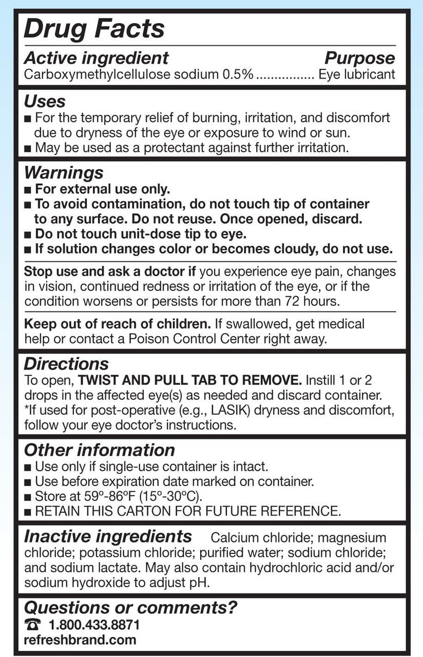 Refresh Plus Lubricant Eye Drops Non-Preserved Tears, 50 Single-Use Containers, 0.4 mL - GOODSZON Discount Store