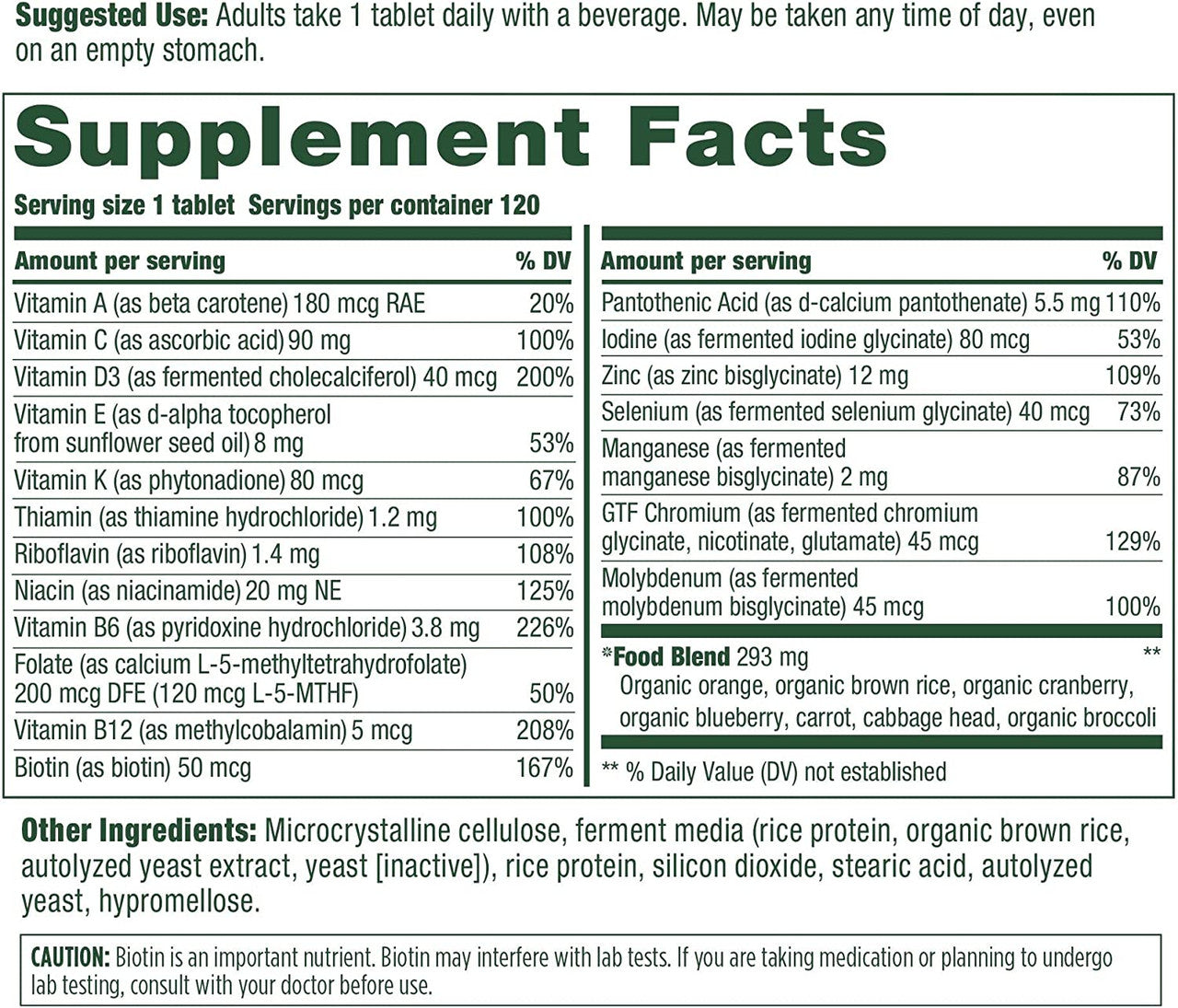 MegaFood Men's 55+ One Daily - Multivitamin for Men with B12, C & D Vitamins, Zinc & Selenium - Non-GMO, Gluten-Free, Vegetarian & Made without Dairy and Soy - 120 Tabs - GOODSZON Discount Store