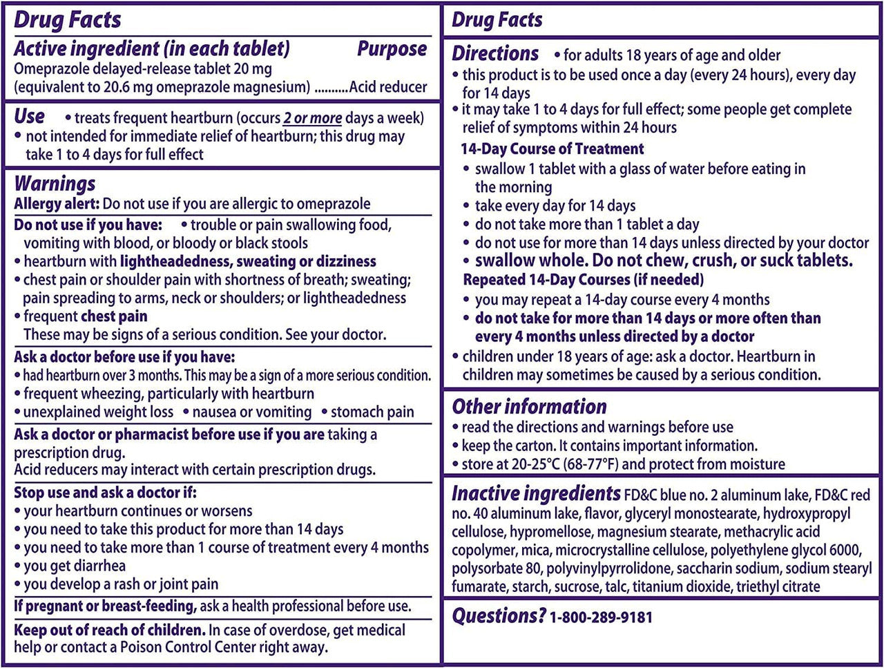 Prilosec OTC, Omeprazole Delayed Release, Acid Reducer, Treats Frequent Heartburn for 24 Hour Relief, #1 Brand, Wildberry Flavor, 42 Tablets - GOODSZON Discount Store