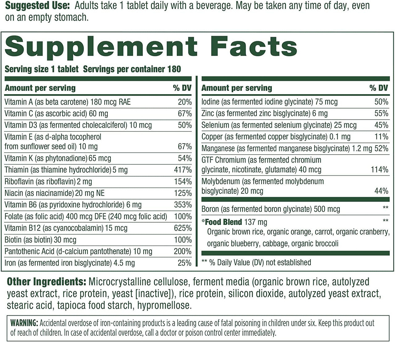 MegaFood, One Daily, Supports Optimal Health and Wellbeing, Multivitamin and Mineral Supplement, Gluten Free, Vegetarian, 180 Tablets (180 Servings) - GOODSZON Discount Store