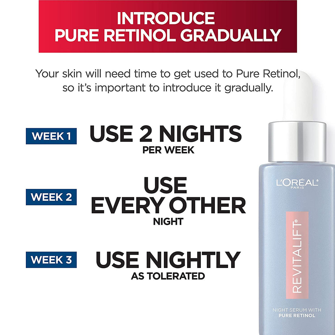 L'Oreal Paris Revitalift Pure Retinol Night Face Serum, 1 fl oz - GOODSZON Discount Store