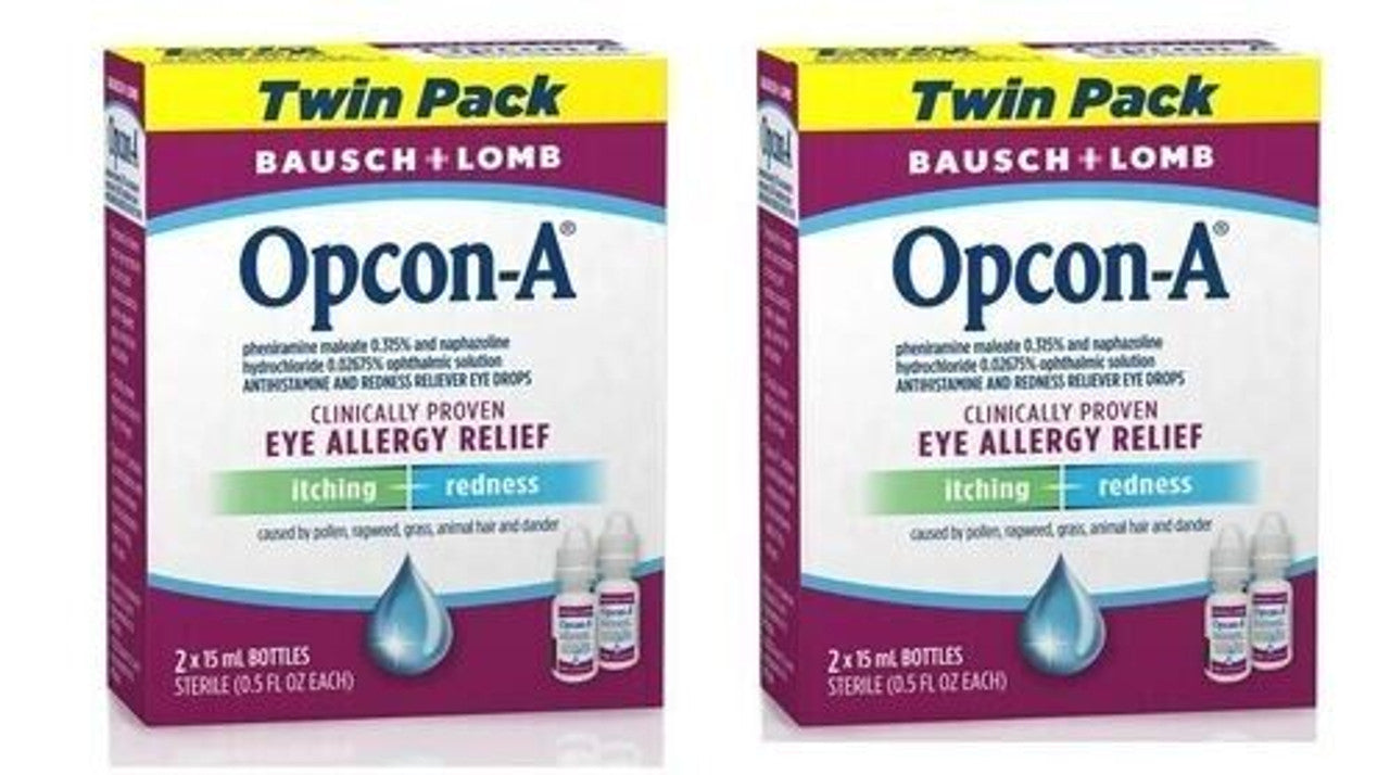 Bausch & Lomb Opcon-A Eye Drops, Twin bottles 15 ml Pack 2 - GOODSZON Discount Store