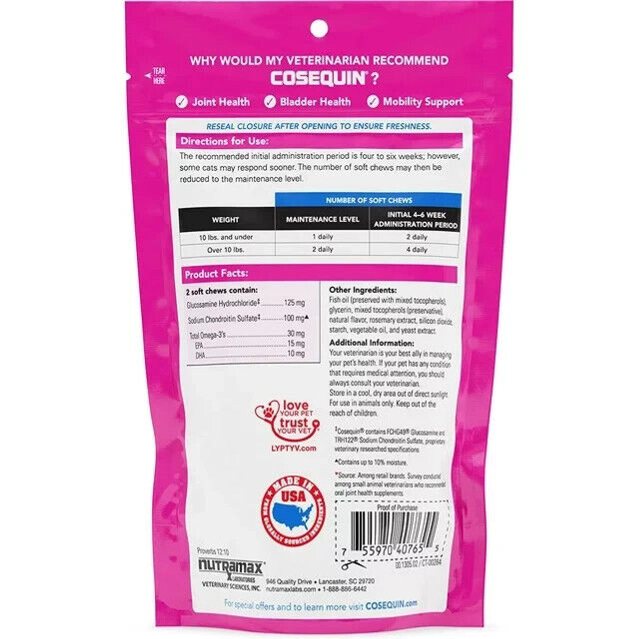 Cosequin Cats Soft Chew with Glucosamine & Chondroitin 60ct - GOODSZON Discount Store