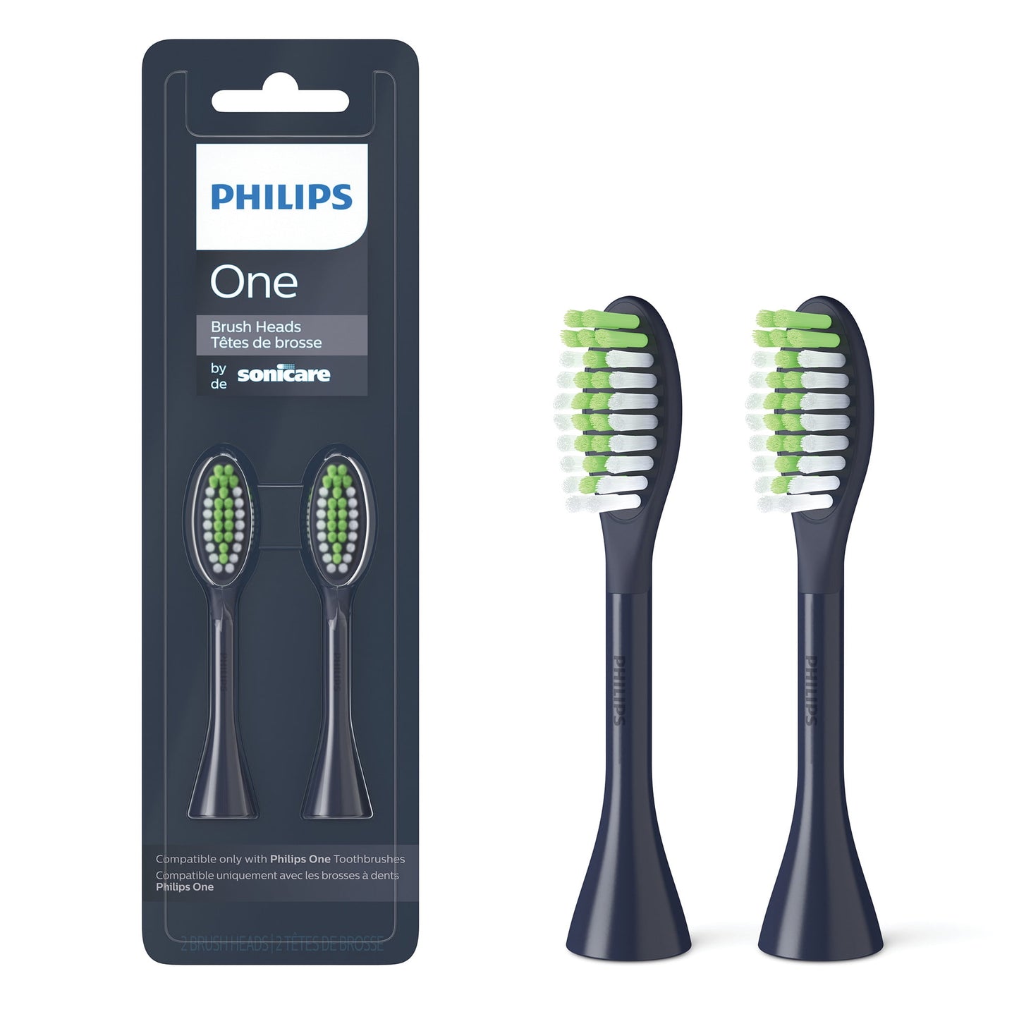 Philips One by Sonicare 2pk Brush Heads, Midnight BH1022/04 - GOODSZON Discount Store