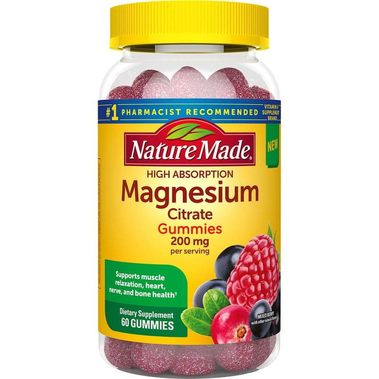Nature Made High Absorption Magnesium Citrate 200mg Gummies, 60 Count - GOODSZON Discount Store