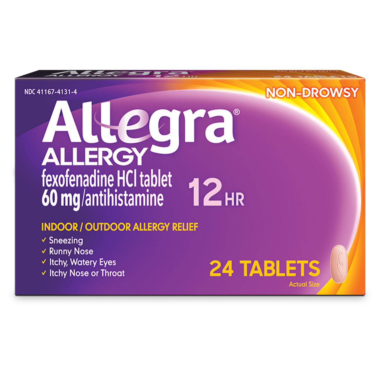 Allegra Adult 12HR Tablet (24 Ct, 60 mg), Allergy Relief - GOODSZON Discount Store