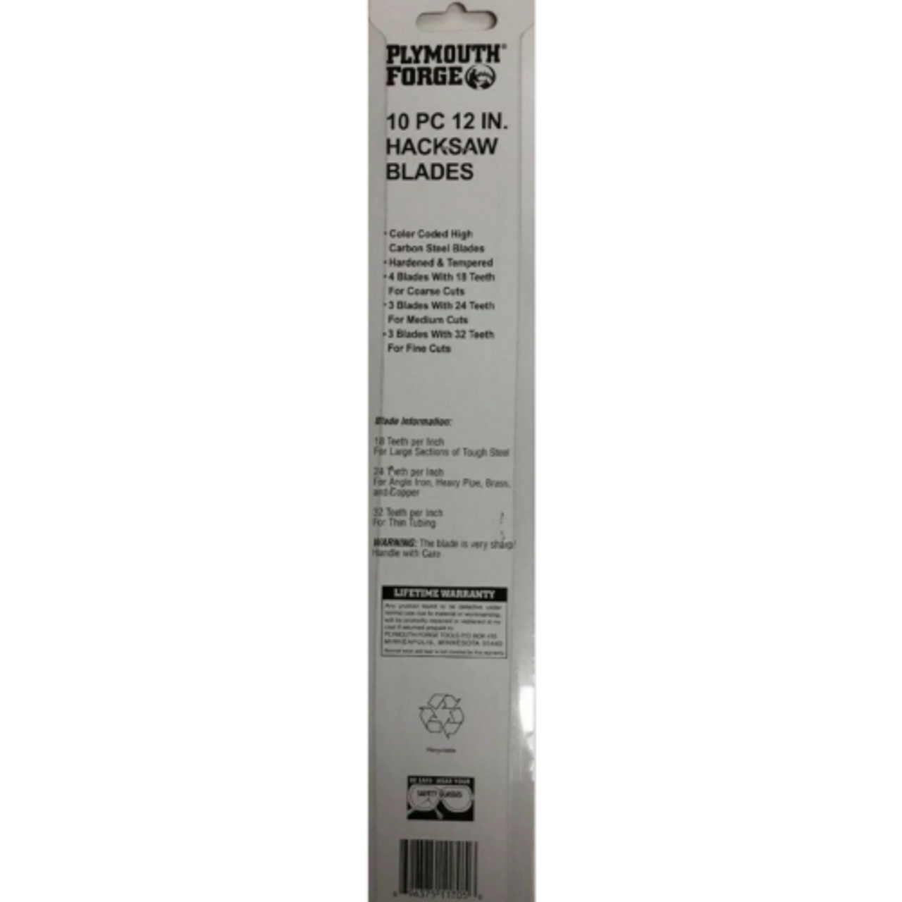 Plymouth Force # 11705P 10 pc 12" Hacksaw Blades Pack of 5 - GOODSZON Discount Store