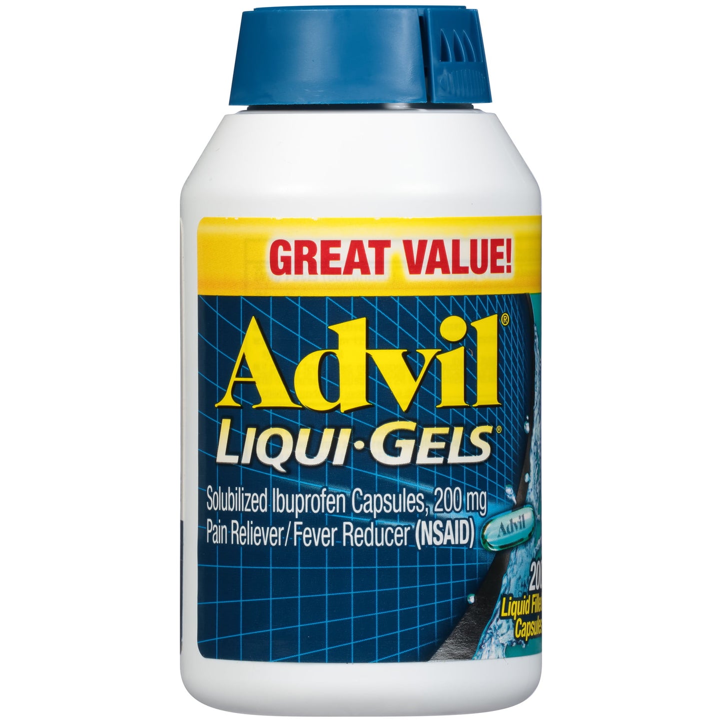 Advil Liqui-Gels Pain and Headache Reliever Ibuprofen, 200 Mg Liquid Filled Capsules, 200 Count - GOODSZON Discount Store