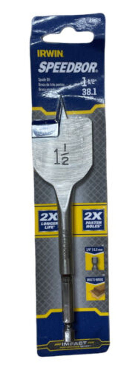 Irwin Speedbor 88824 1-1/2" x 6" Blue-Groove Spade Bit Pack of 3 - GOODSZON Discount Store