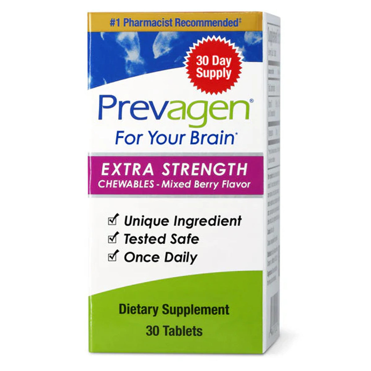 Prevagen Extra Strength 20mg, 30 Chewables |Mixed Berry| with Apoaequorin & Vitamin D - GOODSZON Discount Store