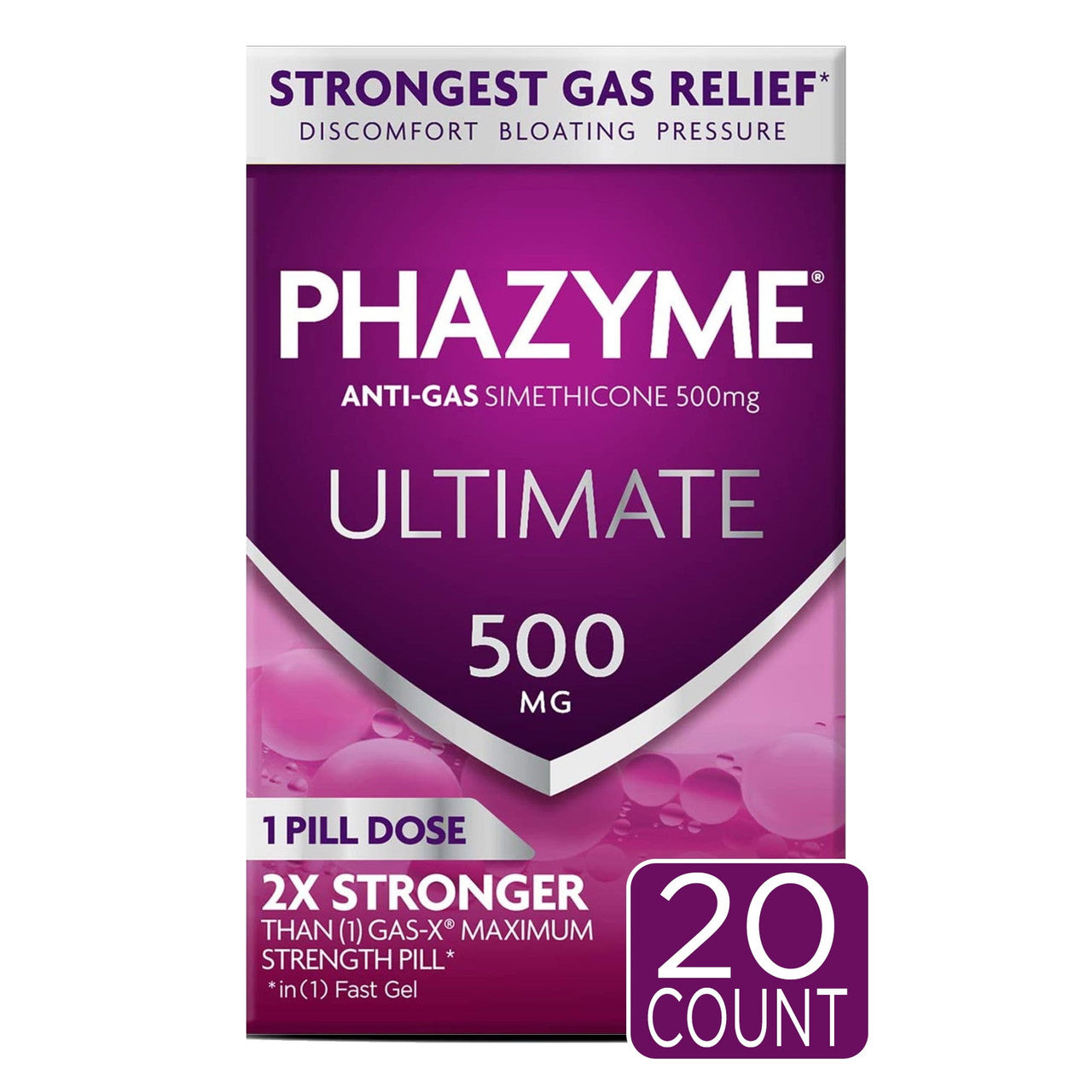 Phazyme Ultimate Gas & Bloating Relief, Works in Minutes, 20 Fast Gels - GOODSZON Discount Store