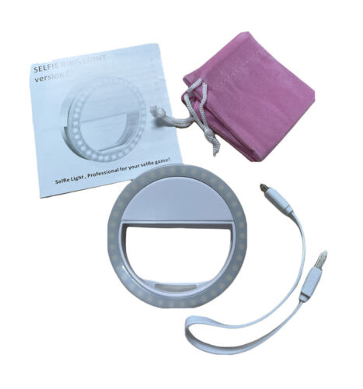 LST Selfie Ring Lighting Rechargeable 38 LED Dimmable Clip Light Portable Pack 2