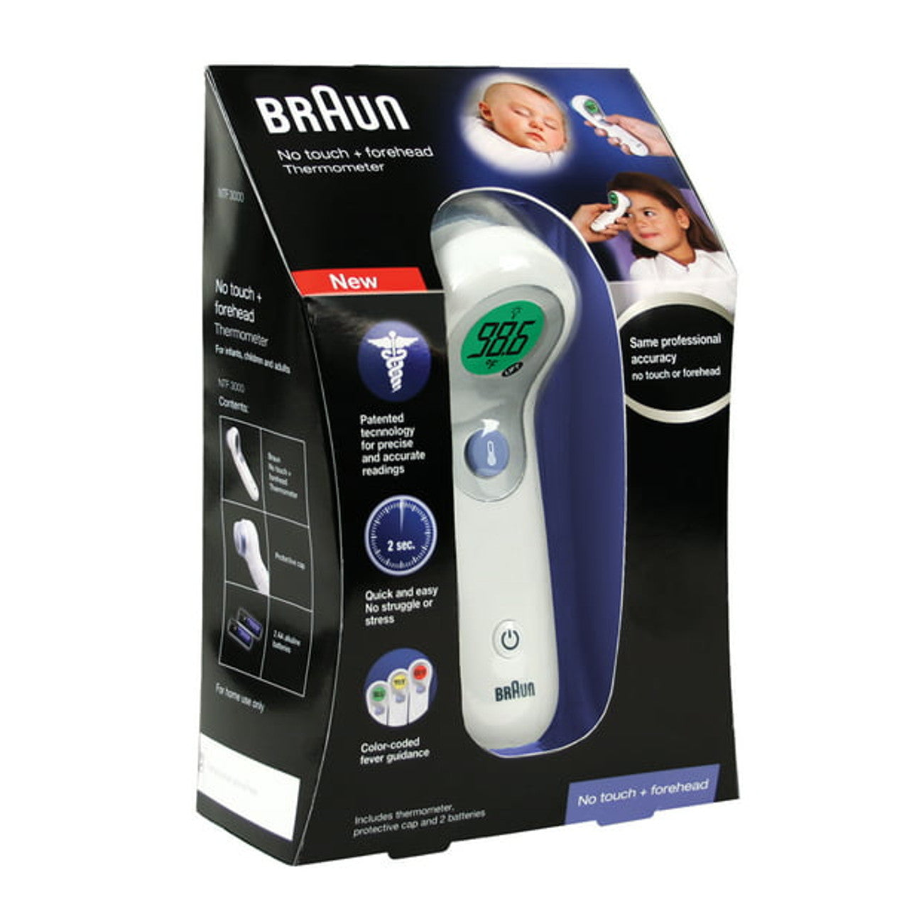 Braun No Touch Digital Thermometer, NTF3000US, White - GOODSZON Discount Store