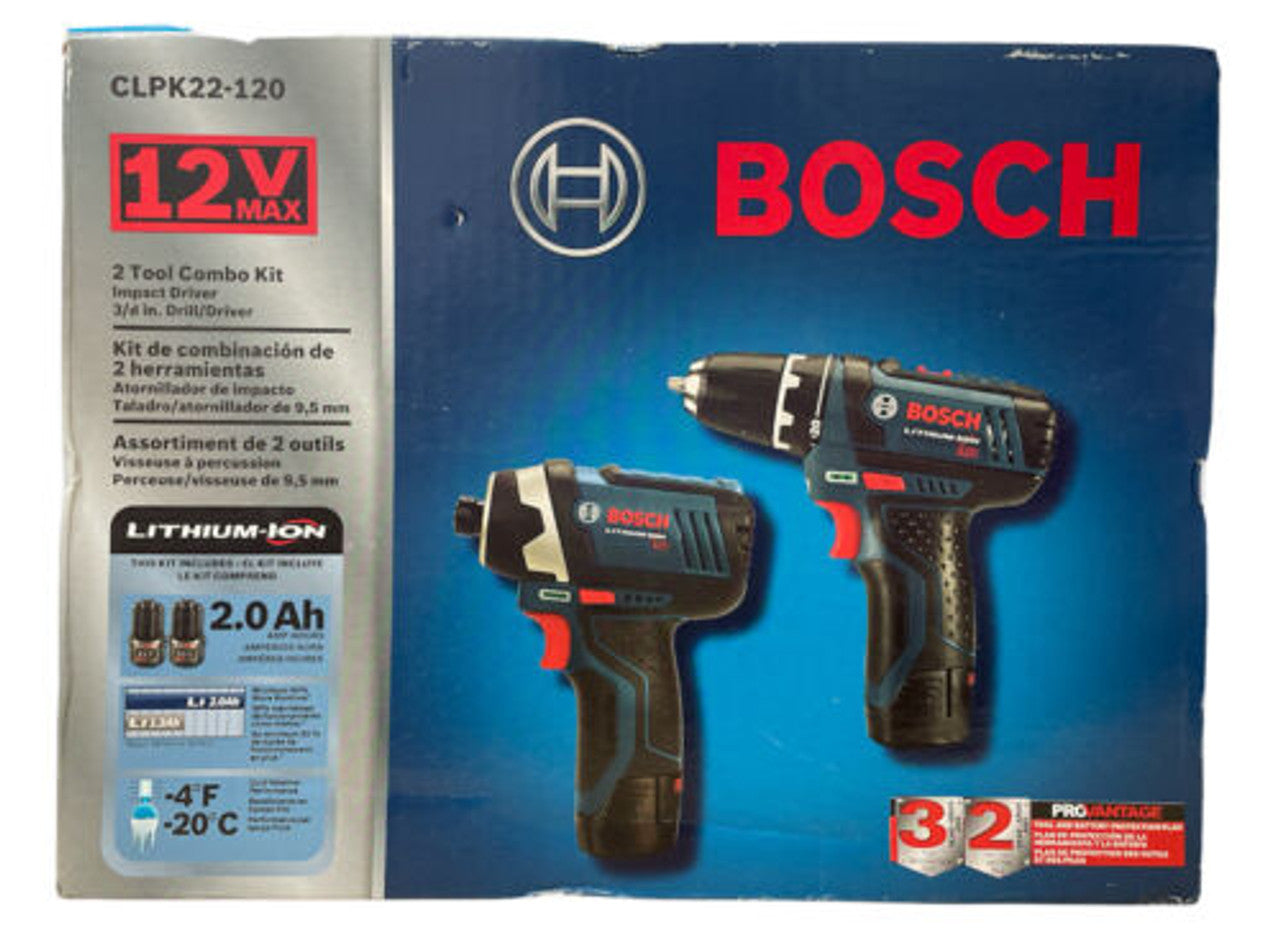 Bosch CLPK22-120 12V Cordless Lithium-Ion 3/8 in. Drill Driver and Impact Driver - GOODSZON Discount Store