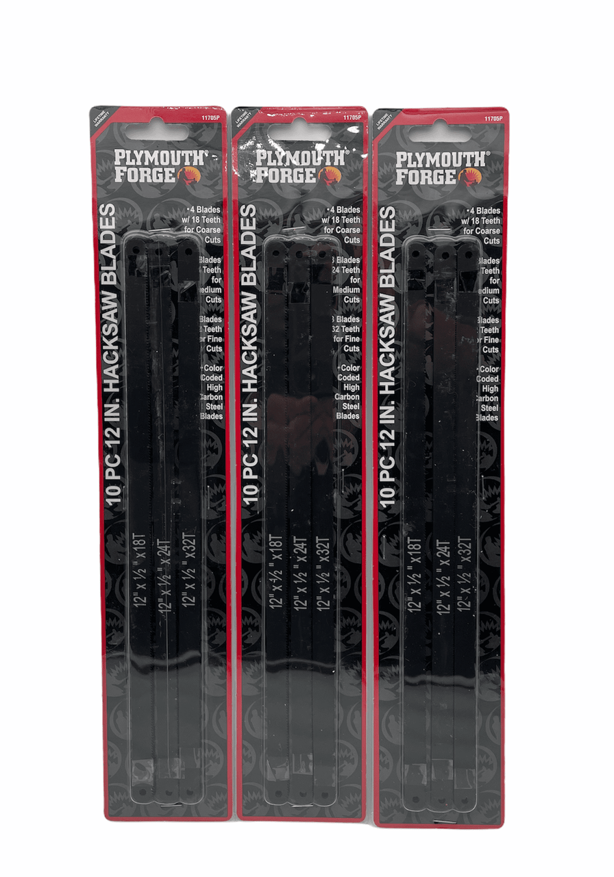 Plymouth Force # 11705P 10 pc 12" Hacksaw Blades Pack of 3 - GOODSZON Discount Store