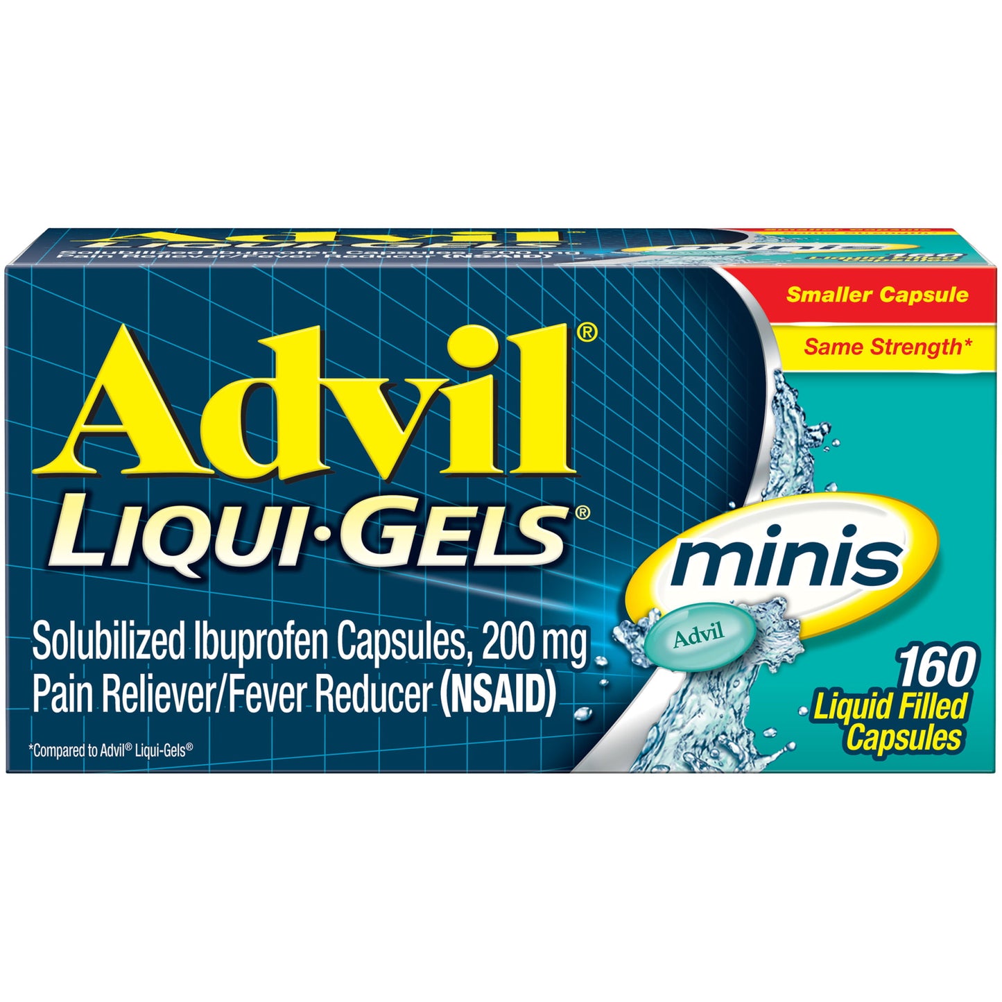 Advil Liqui-Gels Minis Pain and Headache Reliever Ibuprofen, 200 Mg Liquid Filled Capsules, 160 Count - GOODSZON Discount Store