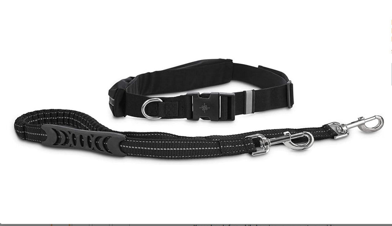 Good2Go Active Running Lead for Dogs in Black 21-44; Belt - GOODSZON Discount Store